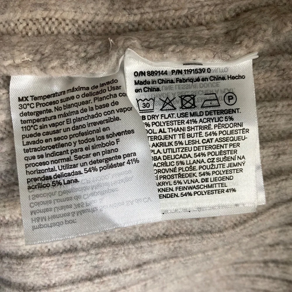 Rib Knit Mini Flare Sweater Dress Oatmeal Grey/Cream NWOT - Picture 6 of 7